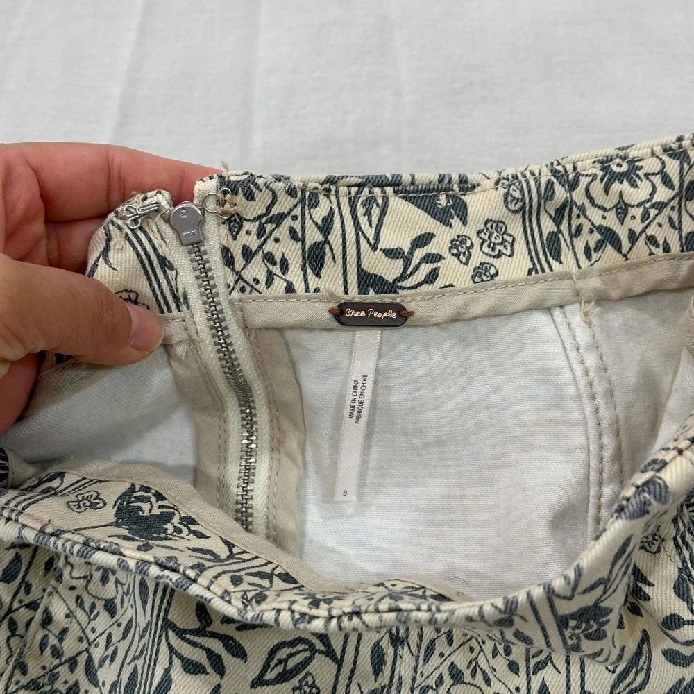 FREE PEOPLE MODERN FEMME NOVELTY MACADAMIA COMBO MINI SKIRT